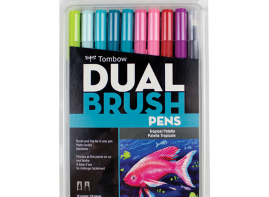 Tombow Dual Brush Pen Set of 10, Tropical