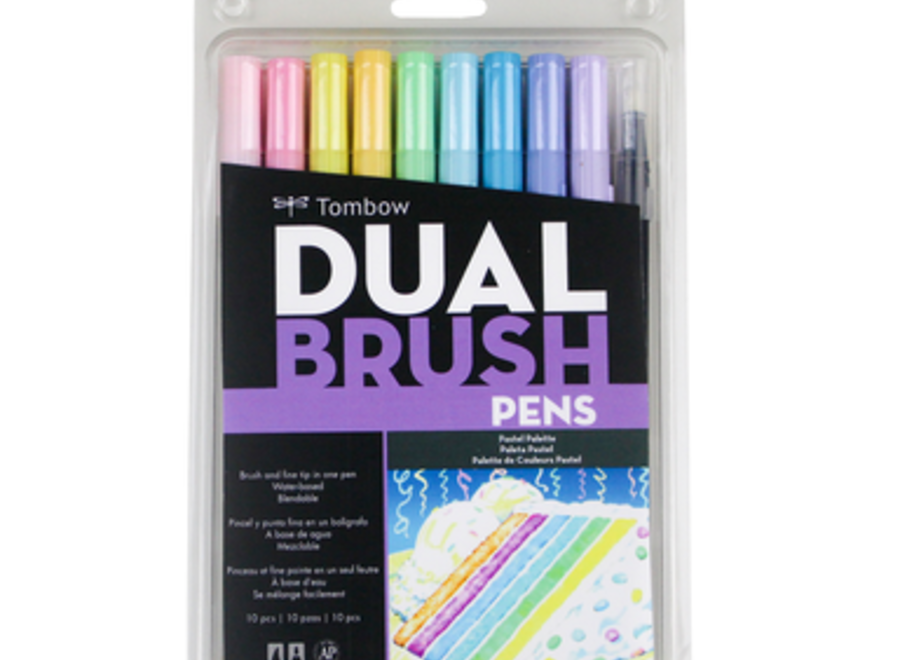 TOMBOW DUAL BRUSH PEN SET - 10 Pens, Pastel