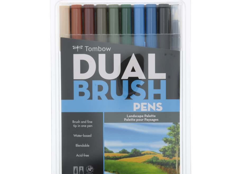 TOMBOW DUAL BRUSH PEN SET - 10 Pens, Landscape