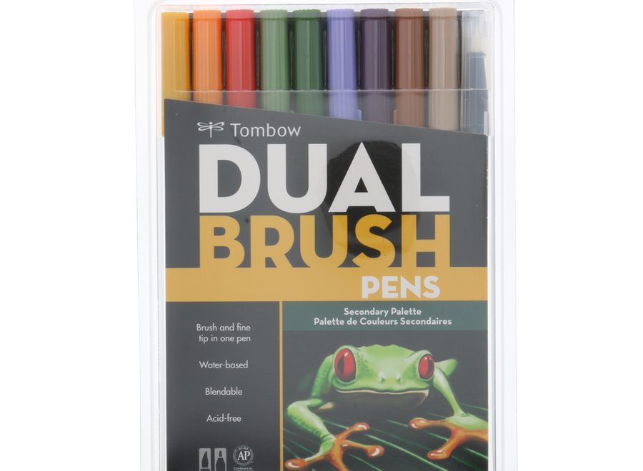 TOMBOW DUAL BRUSH PEN SET - Secondary, 10 Colors (nb-D)