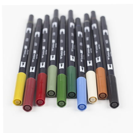 Tombow : Art Dual Brush Pens : Ocean Colors : Set of 12 - Marker