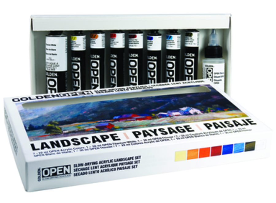 GOLDEN OPEN "SLOW-DRY" ACRYLICS LANDSCAPE SET - 9/Qty Pieces (nb-D)