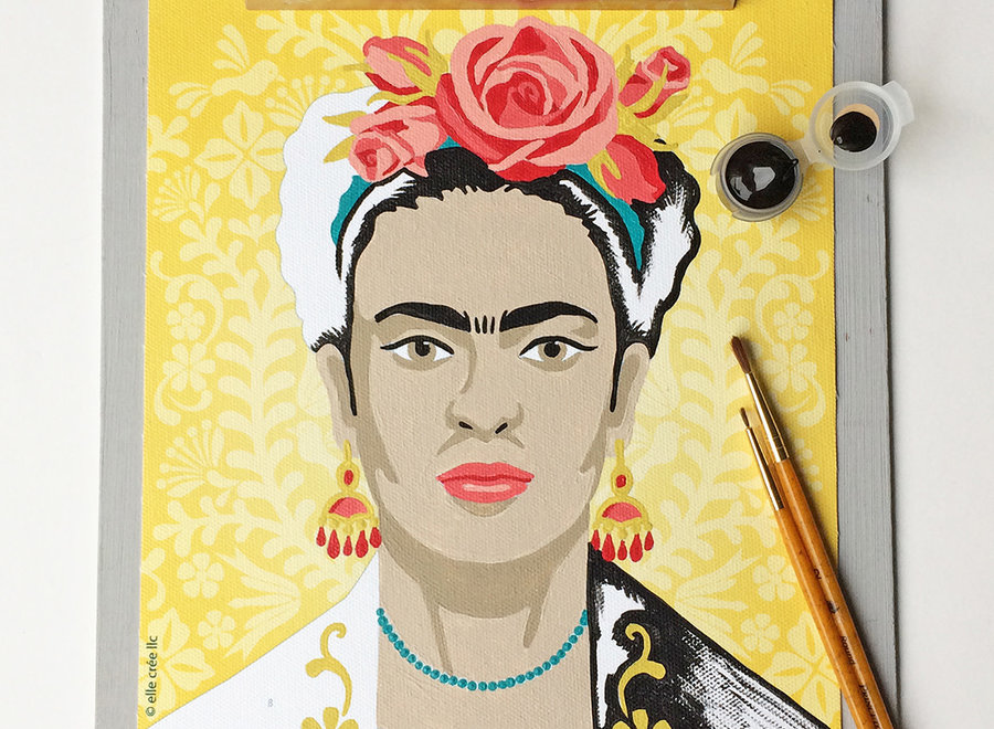 PAINT BY NUMBER KIT - Elle Cree, Yellow Frida with Flowers