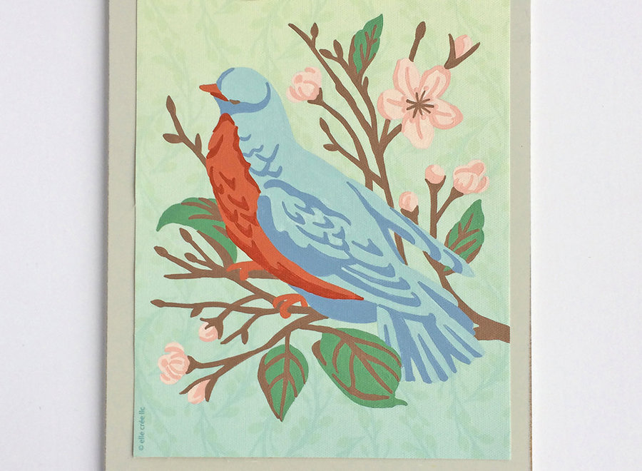 PAINT BY NUMBER KIT - Elle Cree, Bird on a Cherry Blossom Branch