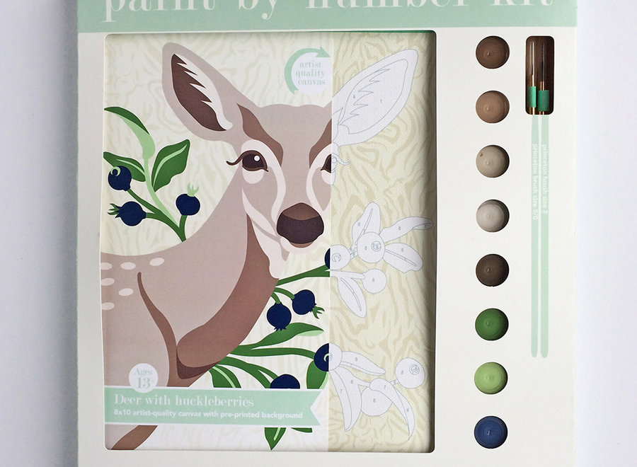 Deer with Huckleberries  Paint-by-Number Kit for Adults — Elle Crée (she  creates)