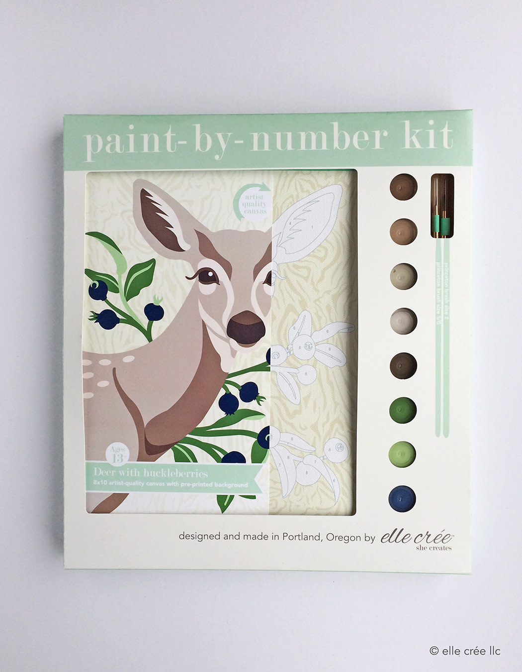 PAINT BY NUMBER KIT Elle Cree, Deer with Huckleberries Fine Line