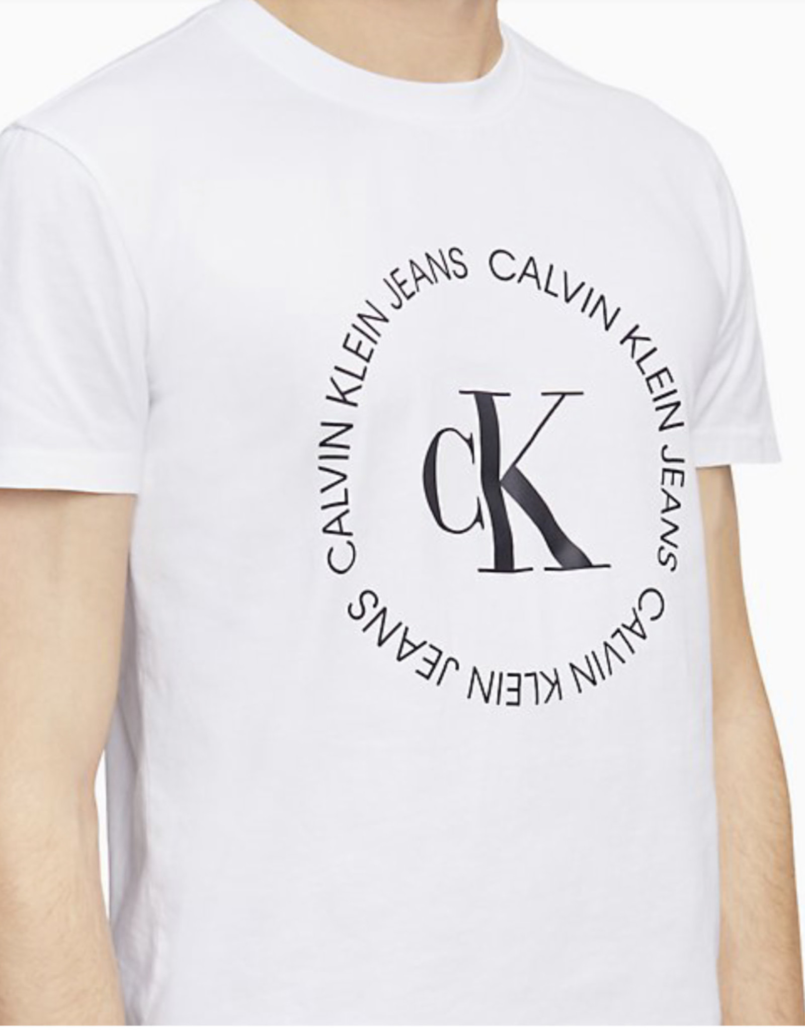 Calvin Klein Calvin Klein Tee Monogram Pinstripe Crew Neck