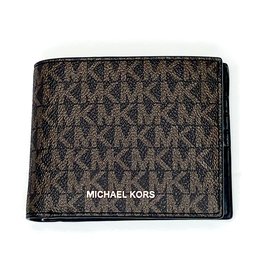 Michael Kors Michael Kors Billfold w/ Passcase Mini MK Logo PVC Cooper Michael Kors Michael Kors Billfold w/ Passcase Mini MK Logo PVC Cooper