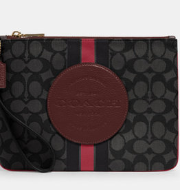 Coach Coach Dempsey Gallery Pouch Sig Jacquard with Stripe & Coach Patch