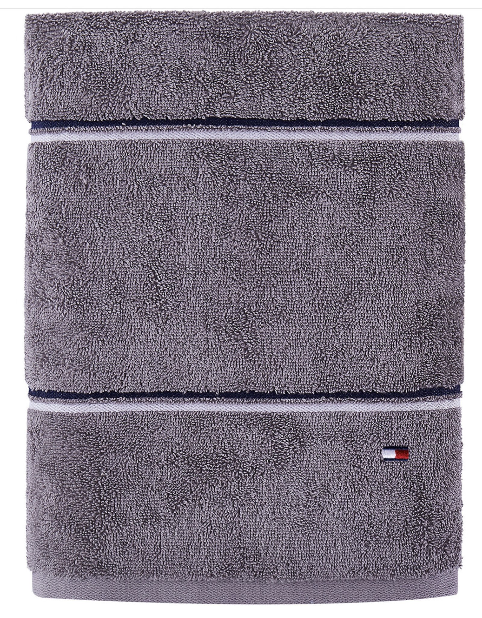 Tommy Hilfiger Modern American Stripe White Raspberry Bath Towel