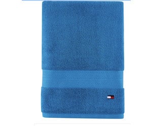 Tommy Hilfiger Steel Grey Modern American Solid Cotton Bath Towel, US 30x 54