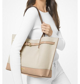 Michael Kors Michael Kors Emilia Large Canvas & Crocodile Embossed Tote Bag Michael Kors Michael Kors Emilia Large Canvas & Crocodile Embossed Tote Bag