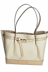Michael Kors Michael Kors Emilia Large Canvas & Crocodile Embossed Tote Bag