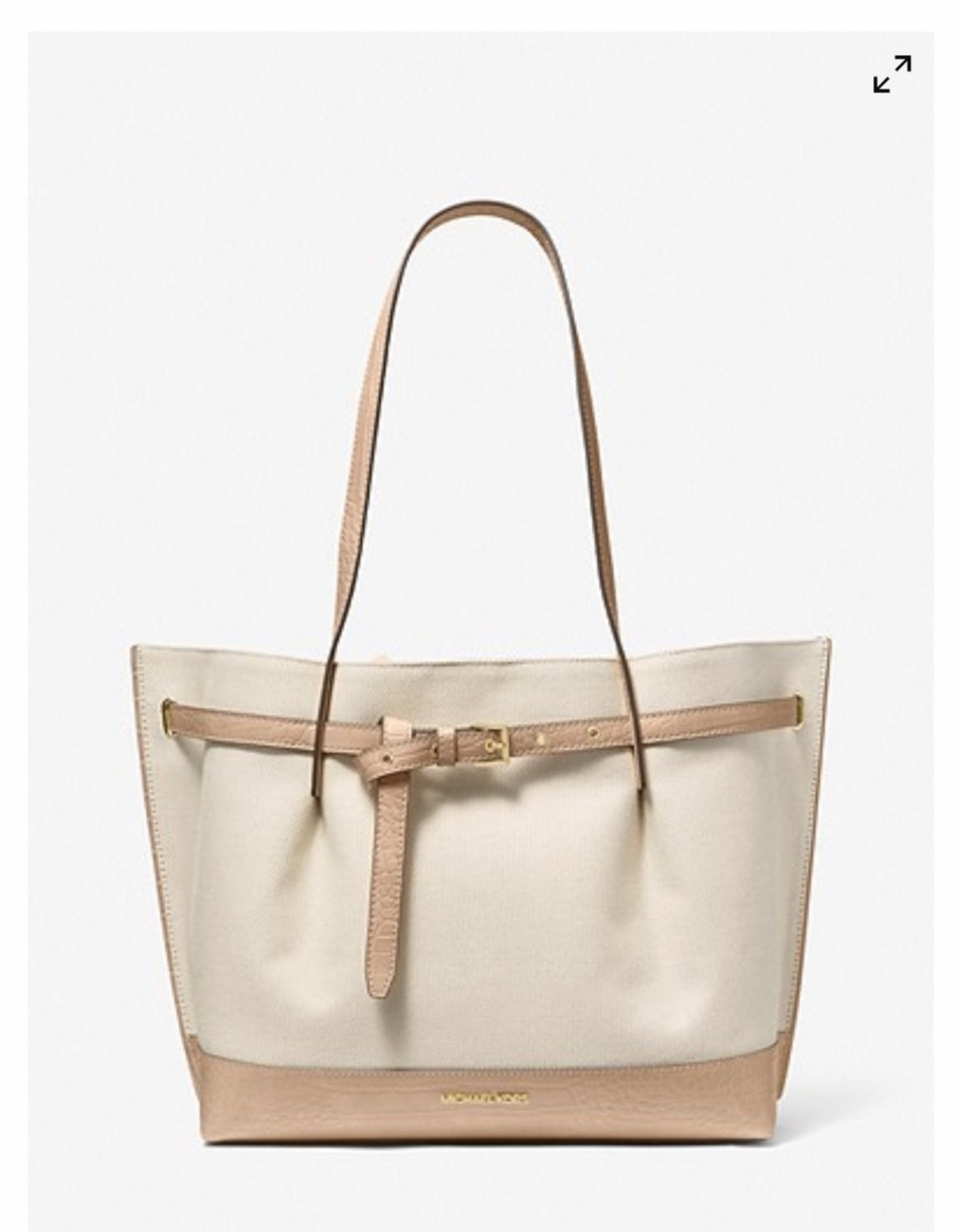 Michael Kors Michael Kors Emilia Large Canvas & Crocodile Embossed Tote Bag