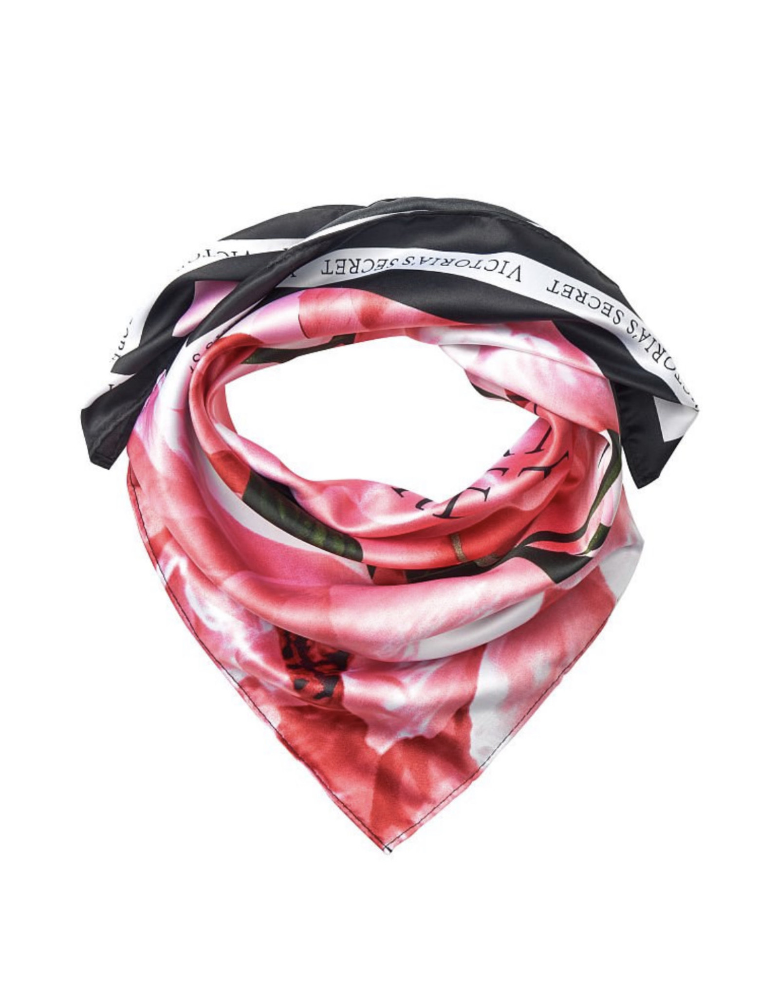 Victoria Secret 25” X 25” Bombshell Bandana Scarf Face Cover NWT Pink &  Black