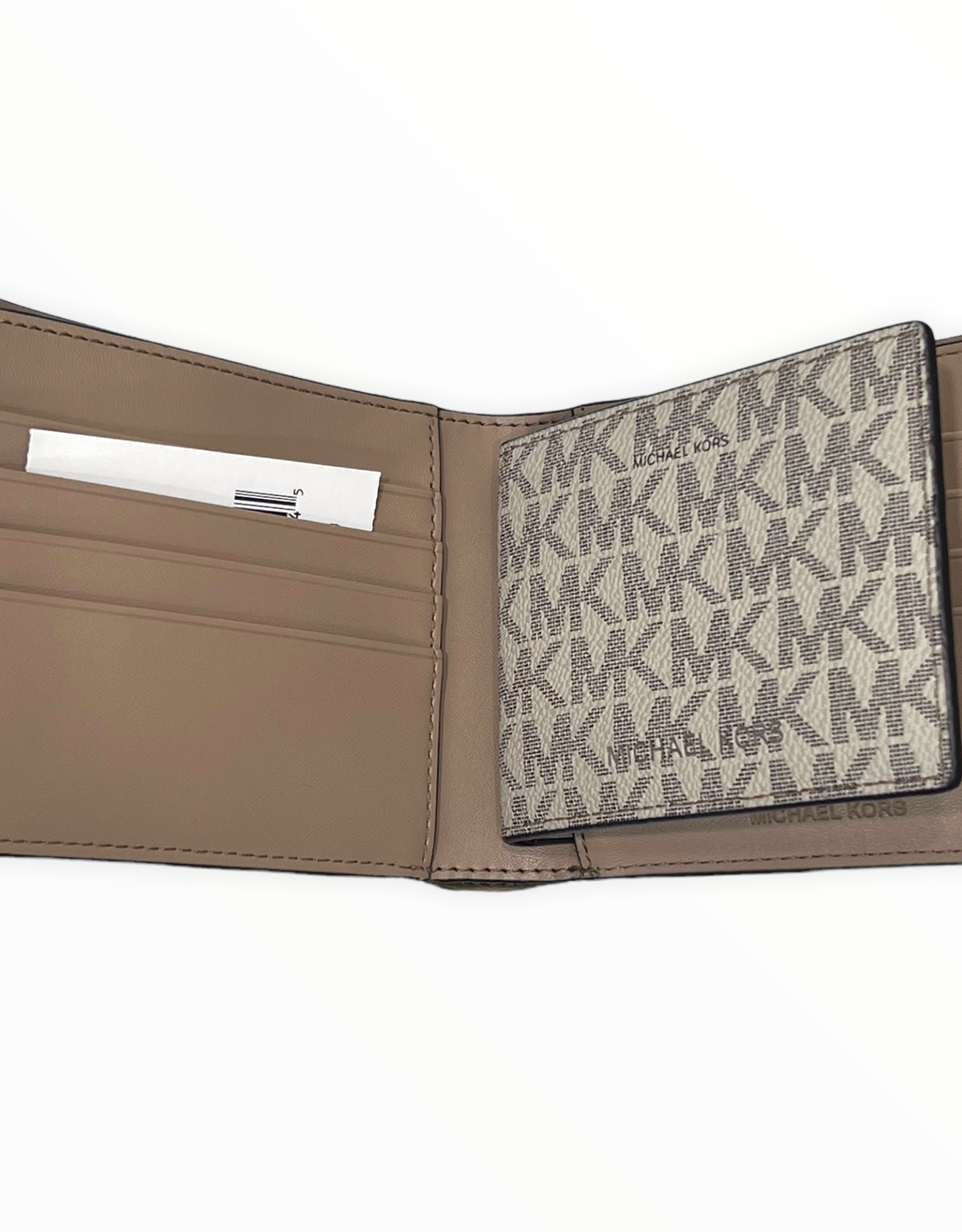 Michael Kors Michael Kors Billfold w/ Passcase Mini MK Logo PVC Cooper