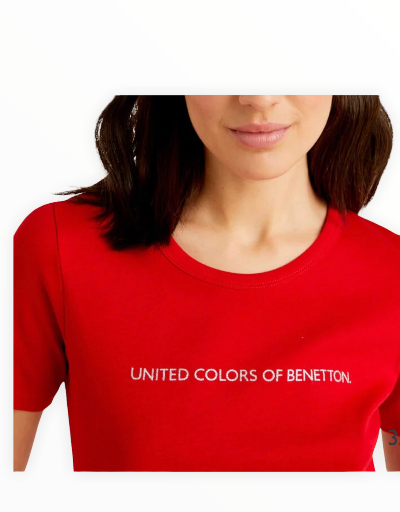 United Colors of Benetton United Colors of Benetton T-Shirt in 100% Cotton with Glitter Print Logo
