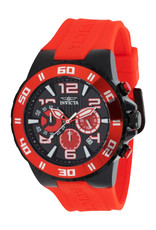 Invicta Invicta Pro Diver Men’s Watch 48mm, Quartz Movement, Red Solid Stainless Steel Case, Black Red Metal Dial, Red Silicone Band