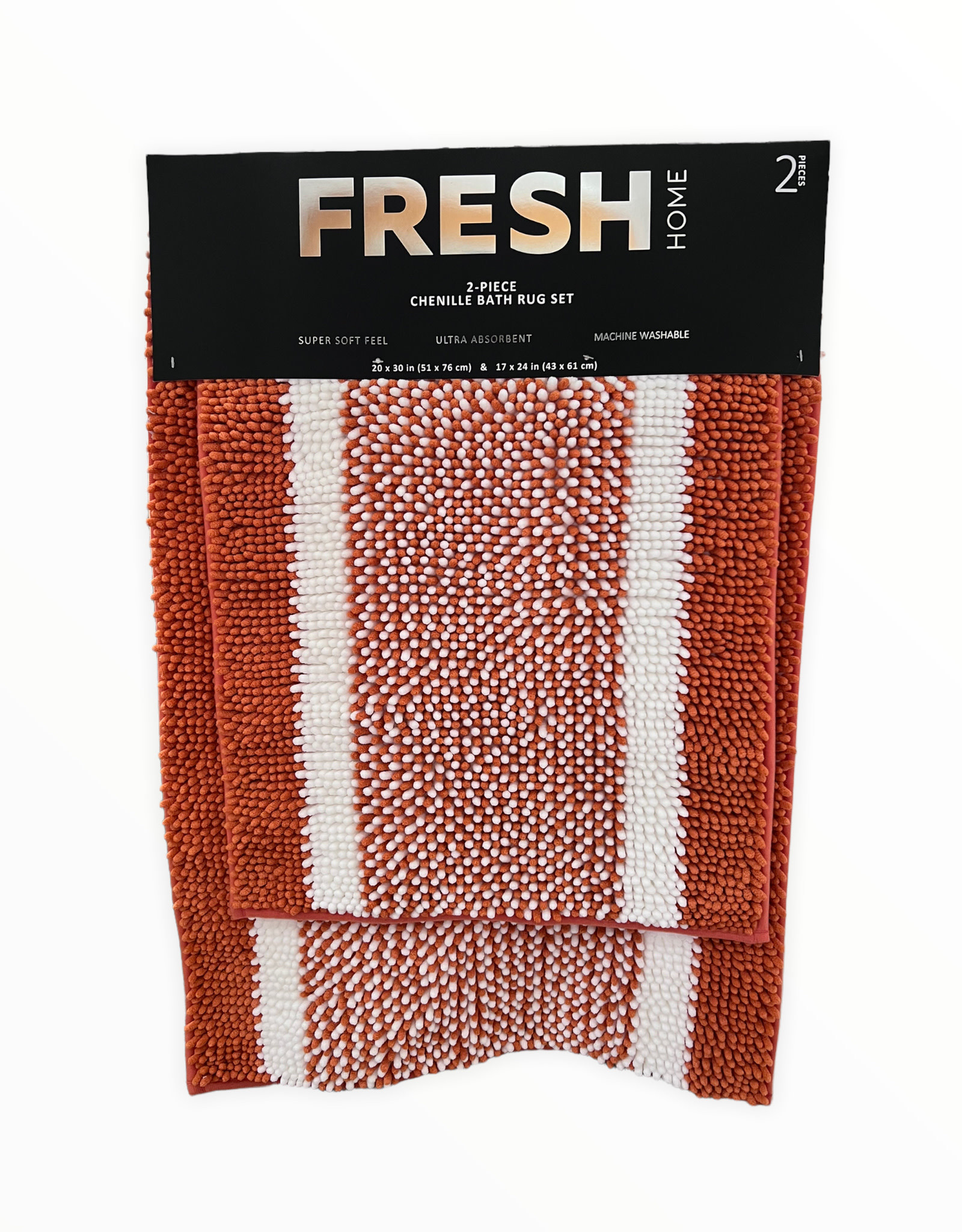 Fresh Home Fresh Home 2 Pc Bath Rugs 100% Polyester Machine Washable
