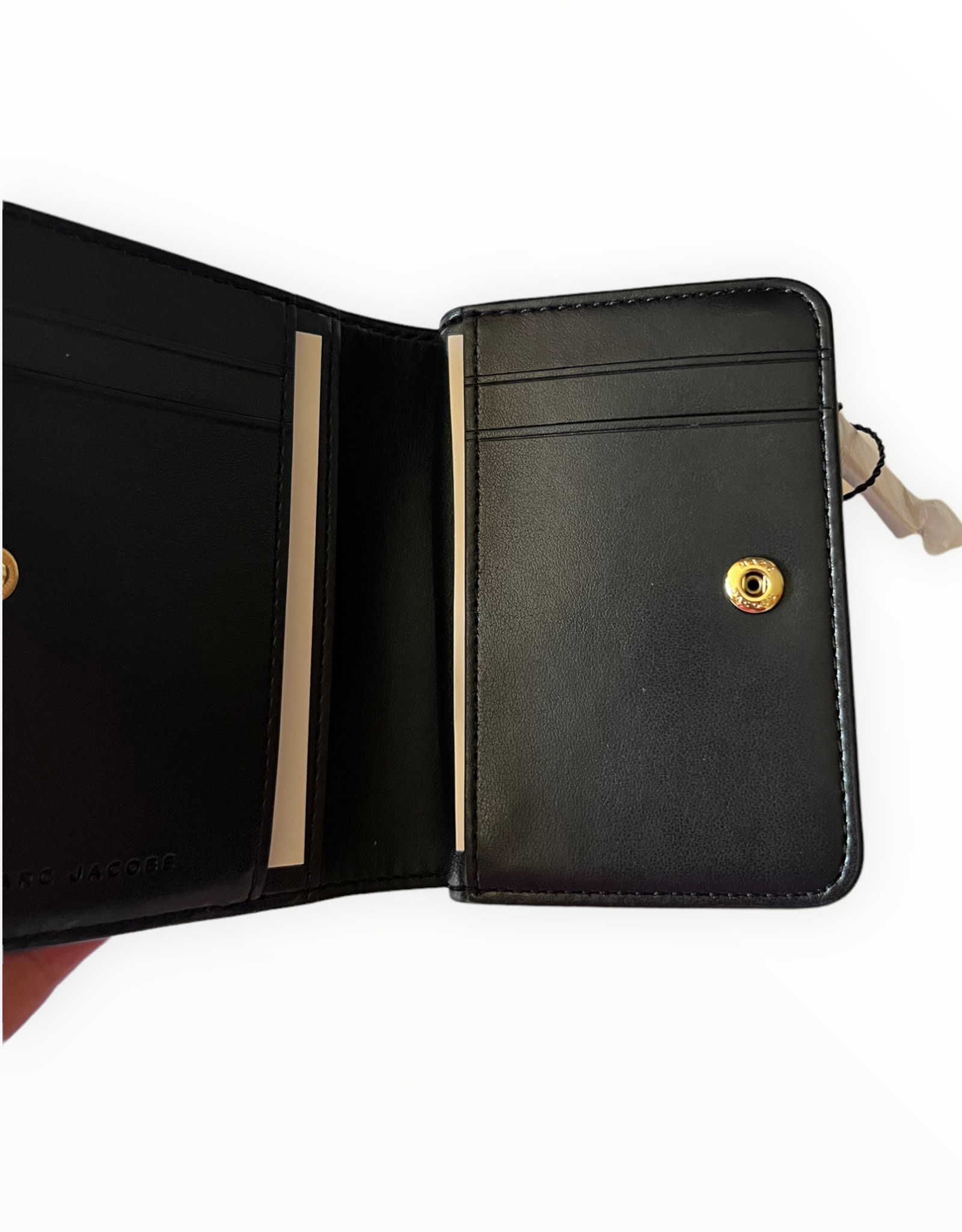 Marc Jacobs Marc Jacobs Compact Bifold Small Wallet Pebbled Leather Zip Compartment