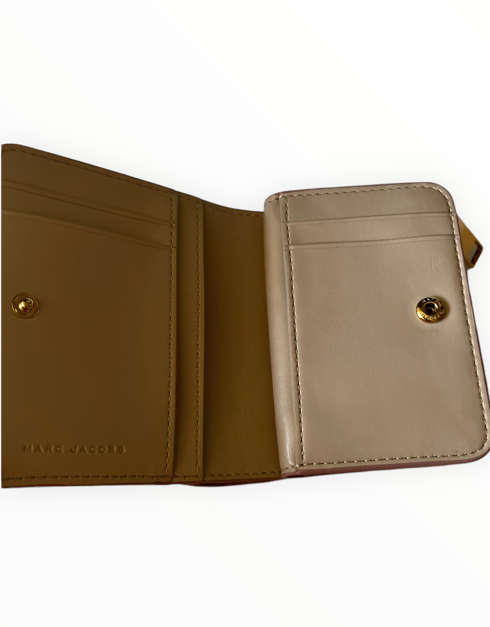 Marc Jacobs Marc Jacobs Compact Bifold Small Wallet Pebbled Leather Zip Compartment