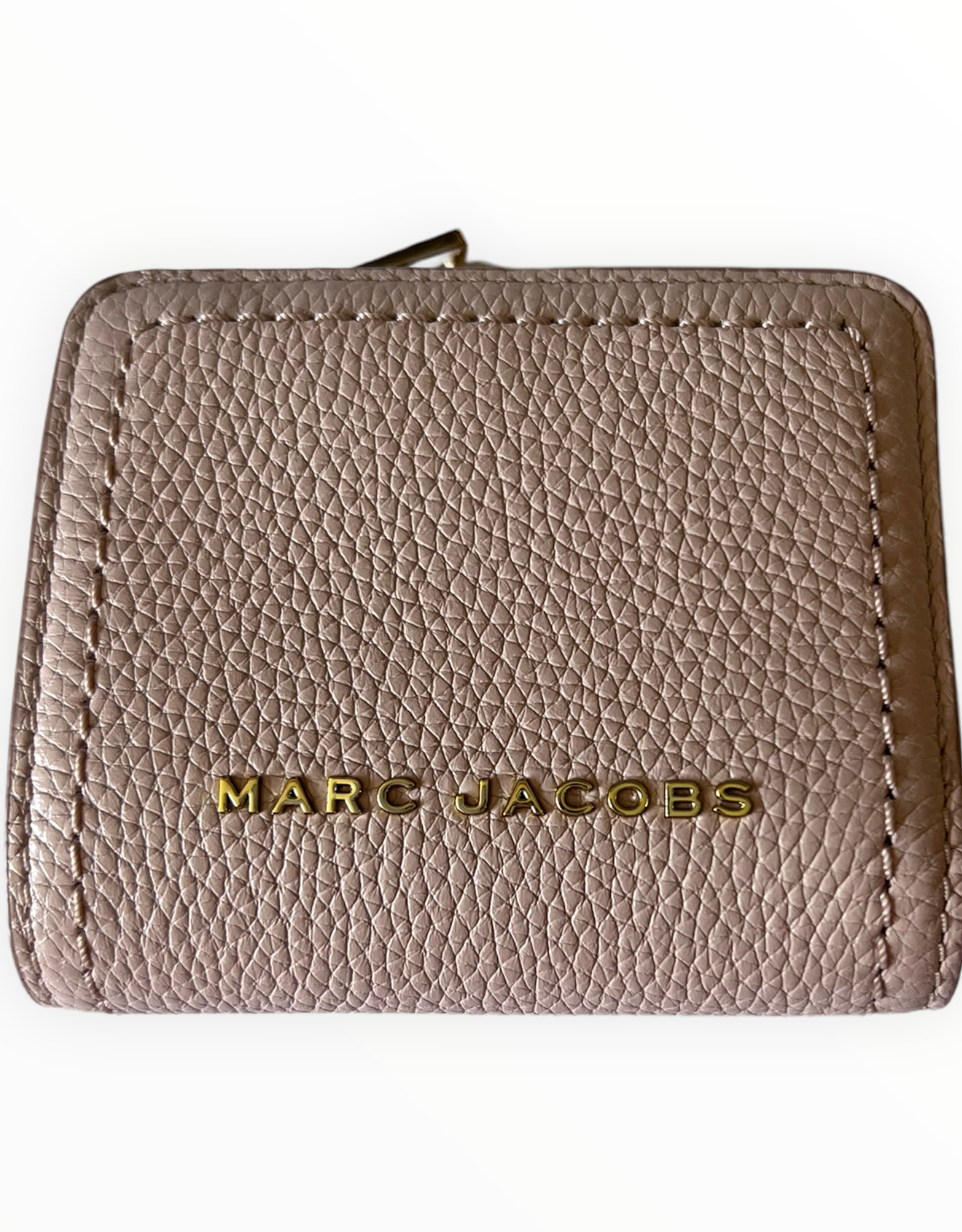 Marc Jacobs Marc Jacobs Compact Bifold Small Wallet Pebbled Leather Zip Compartment