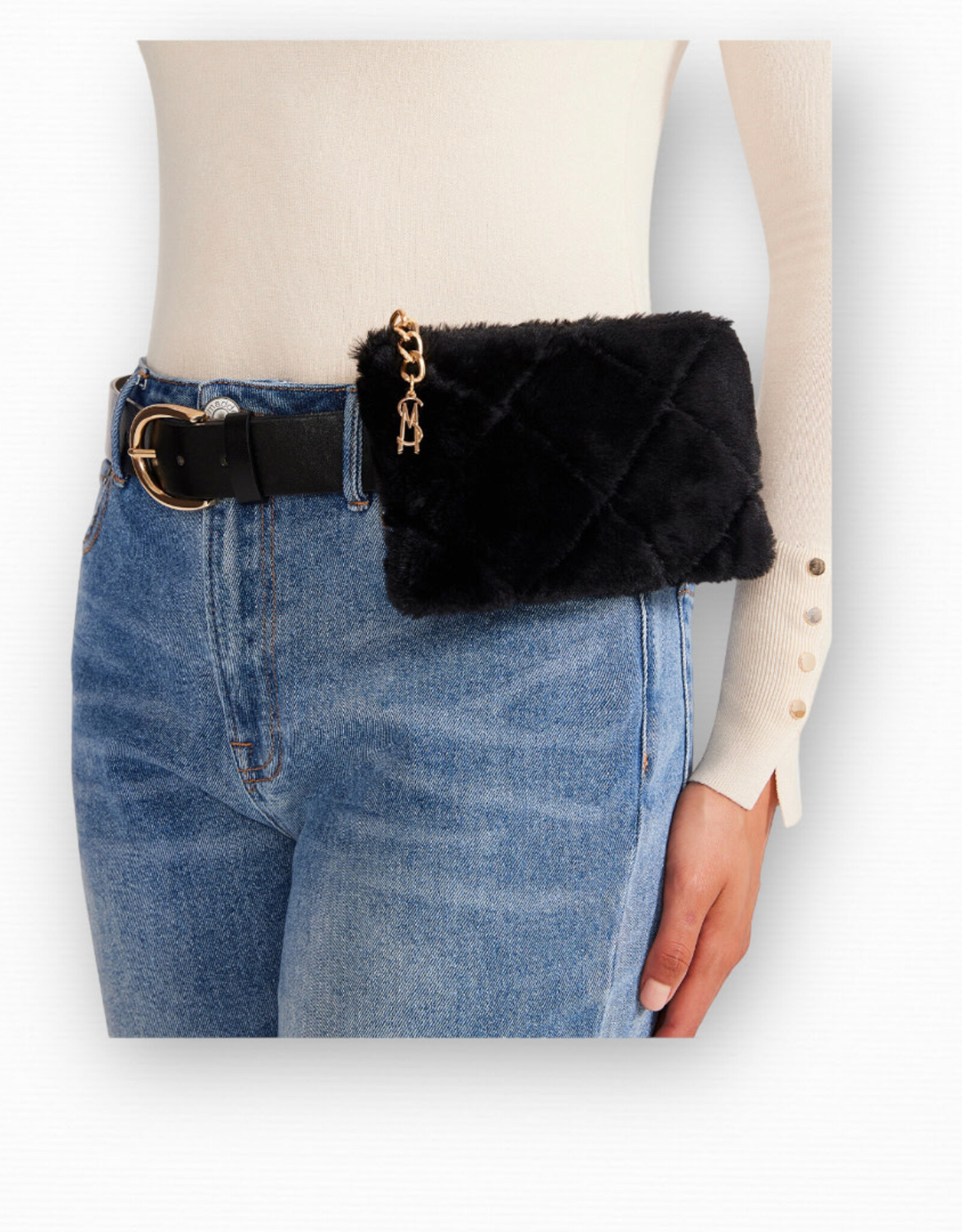 Steve Madden Steve Madden Removable Faux Fur Pouch Belt Bag
