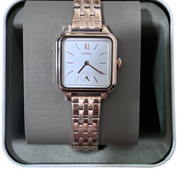 Fossil Fossil Lady’s Watch Squared Face Mother of Pearl Rose Gold Bracelet