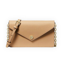 Michael Kors Michael Kors Jet Set Travel Envelope Crossbody Bag Small Saffiano Leather  Gold Tone Hardware 100% Leather Adjustable Strap