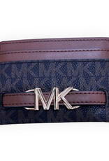 Michael Kors Michael Kors Reed Large Pebble Leather Card Case with Belted Detail High-Shine “MK” Hardware 4 Exterior Slip Pockets