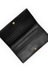 Michael Kors Michael Kors Reed Large Pebbled Leather Wallet Smart Snap Closure Polished Belted High-Shine “MK” Hardware