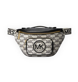Michael Kors Michael Kors Erin XS Logo Jacquard Belt Bag Sling Across Body Over Shoulder or Around The Waist Woven Graphic Logo Jacquard Adjustable Logo Webbing Strap Front Zip Pocket Zip Fastening