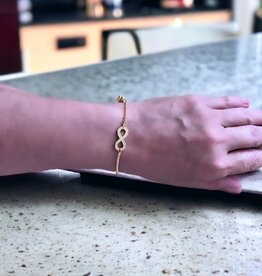 Finaella USA Fashion Jewelry Bracelet Eternity Yellow Gold Plaated Swarovski Crystals