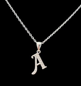 Finaella USA Fashion Jewelry Pendant Initial Alphabet Austria Crystals Silver Plated