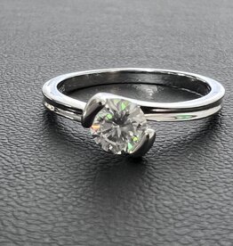 Finaella USA Fashion Jewelry Ring S925 18K Gold Plated Moissanite Center Swarovski Side Stone