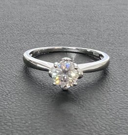 Finaella USA Fashion Jewelry Ring S925 18K Gold Plated Moissanite Center Swarovski Side Stone