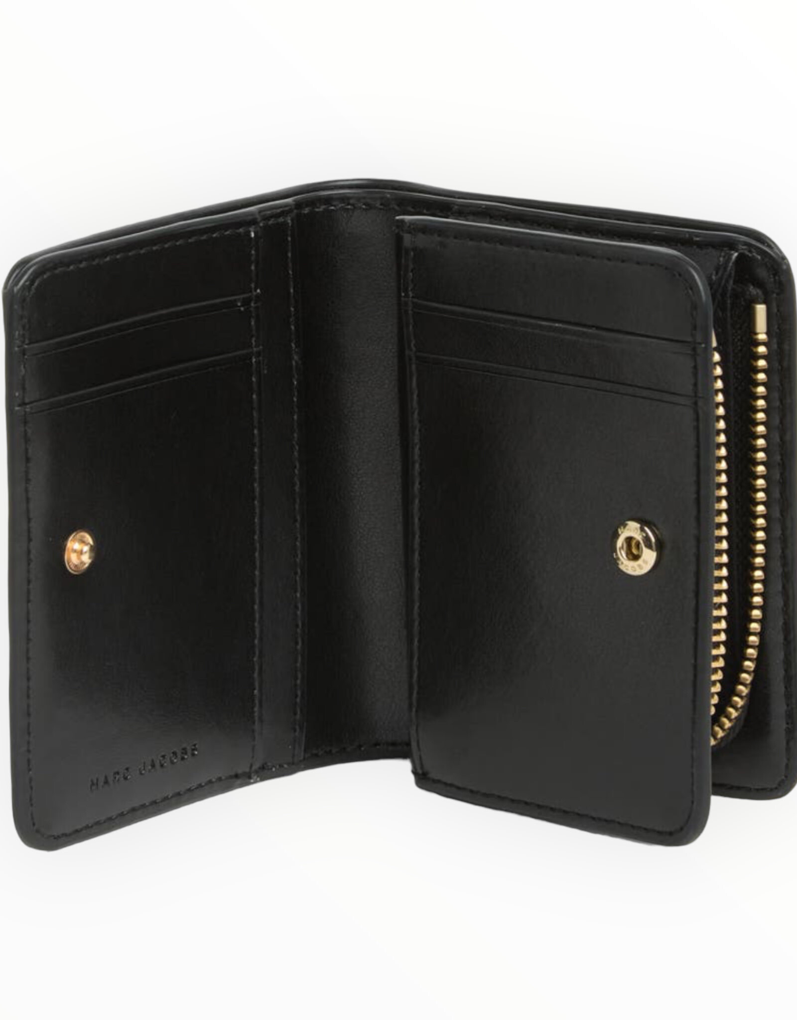 Marc Jacobs Marc Jacobs Compact Bifold Small Wallet Pebbled Leather Zip Compartment