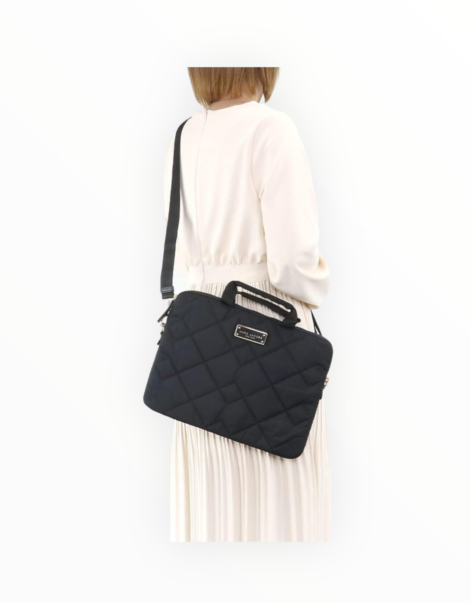 Marc Jacobs Laptop Sleeve with Handle Strap Shoulder Bag 2 Way Nylon with Zipper Finaella Manila