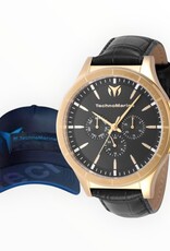 TechnoMarine TechnoMarine MoonSun Men’s Watch 45mm Black Yellow Gold Tone + TechnoMarine Baseball Men’s Hat Blue