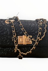 Aldo Aldo Crossbody Soft Embossed Leather Strap Rose Gold Tone Chain & Charms