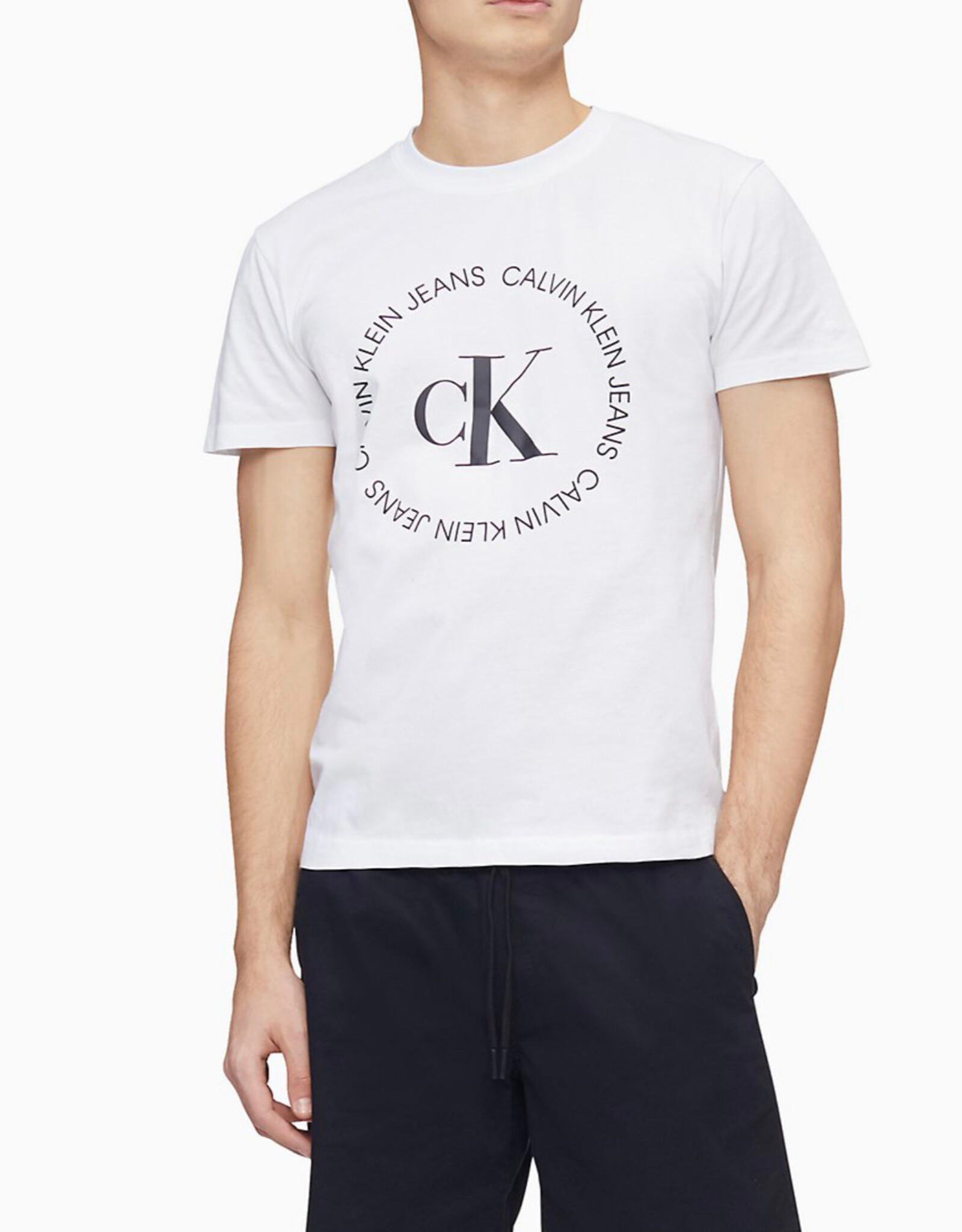 Calvin Klein Calvin Klein Tee Monogram Pinstripe Crew Neck