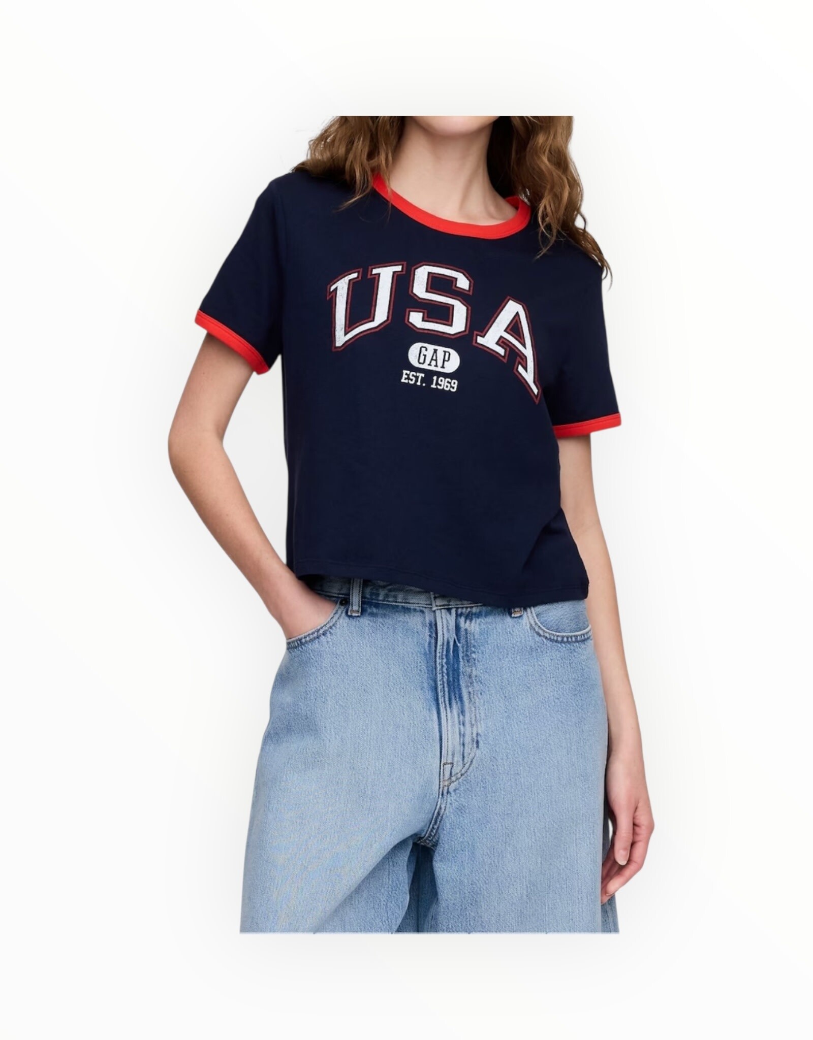 Gap Gap Shrunken Graphic Ringer T-Shirt