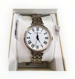 Anne Klein Anne Klein Watch Round Case Roman Numeral Dial Two-Tone Gold Alloy Bracelet