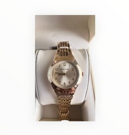 Anne Klein Anne Klein Watch Small Round White Dial Number Numerals Yellow Gold Tone Bracelet