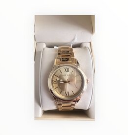 Anne Klein Anne Klein Watch Round Dial Yellow Tone Bracelet