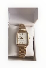 Nine West Nine West Square White Dial Yellow Gold Bracelet