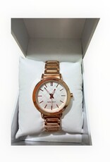 Nine West Nine West Round White Face Rose Gold Tone Bracelet