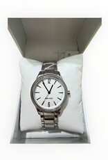 Nine West Nine West Watch Round White Case Silver Tone Bracelet