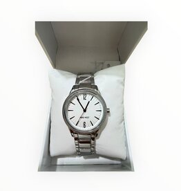 Nine West Nine West Watch Round White Case Silver Tone Bracelet