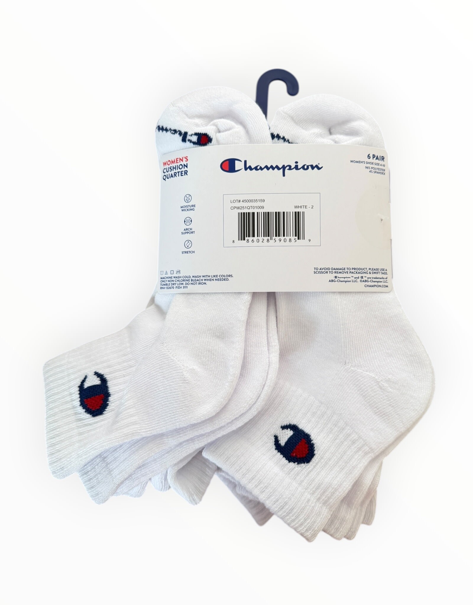 Champion Champion Cushion Quarter Socks 6 Pairs